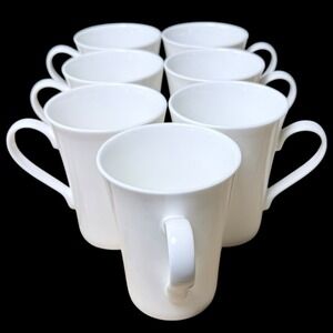 Mikasa Bone China Delray‎ Lucerne White 4-1/2" Coffee Mugs (Set of 7)